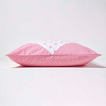 Cotton Cushion Cover With Hearts And Polka Dots Pattern | 60cm x 60cm | Pink