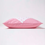 Cotton Cushion Cover With Hearts And Polka Dots Pattern | 60cm x 60cm | Pink