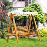 2 Seater Wooden Garden Swing Chair Seat Hammock  Lounger