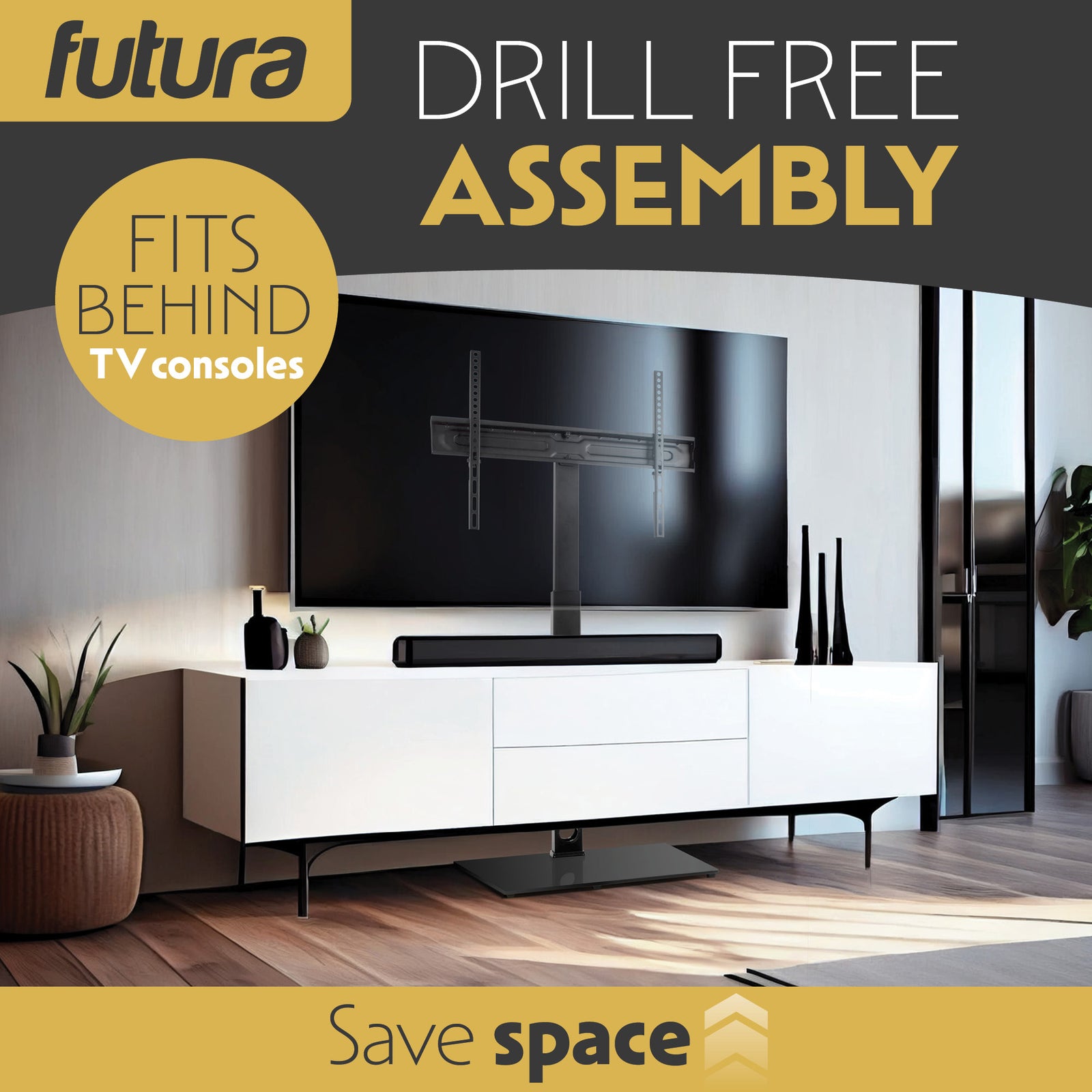 Universal Tv Stand 30 To 75 Inch Tvs, Swivel & Height Adjustable, 40kg Load, Max Vesa 600x400mm, Tempered Glass Base