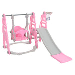 Children Toddler Swing And Slide Set With Basketball Hoop