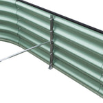 160/240cm W X 80cm D X 42cm H Green Raised Garden Bed With Safety Edging & Ground Stakes Oval-shaped Galvanised Steel Raised Garden Bed | Large | Dark Green