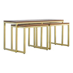 Solid Wood Chunky Gold Table Set Of 3
