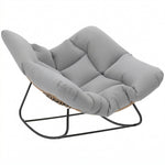 Indoor Outdoor Rocking Chair With Cushion | Light Grey