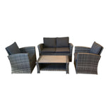 Wilmslow 4-seater Rattan Sofa Lounge Set For Outdoor Comfort | Grey
