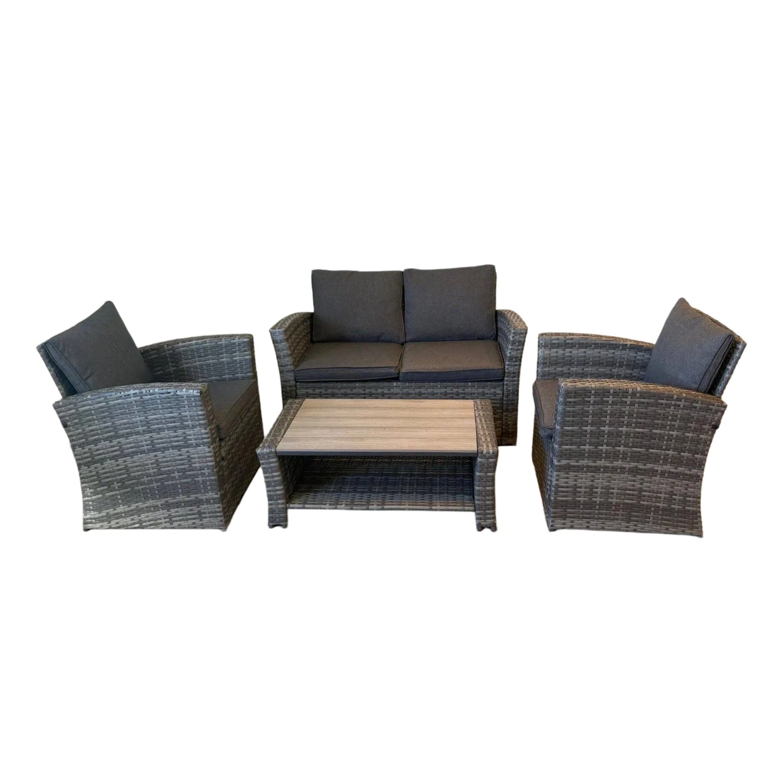 Wilmslow 4-seater Rattan Sofa Lounge Set For Outdoor Comfort | Grey