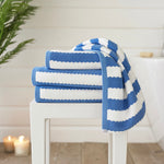 Boston Striped Towels – Vibrant, Soft & Absorbent 100% Cotton Luxury | Bath Towel | Royal Blue