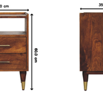 Valenza Open Frame Bedside, 2 Drawers, 1 Open Shelf, brown