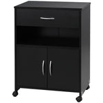 Mobile Printer Stand W/ Storage Shelf Universal Wheels | One Size | Black