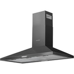 Black 90cm Wall-mounted 3-speed Chimney Range Hood Cooker Extractor