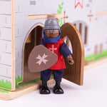4 Wooden Medieval Knight Figures, 11cm Tall
