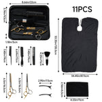 11-piece Hair Cutting Scissors Thinning Shears Set | Gold & Silver