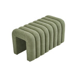 Modern U-shaped Upholstered Footstool Accent Stool | Green