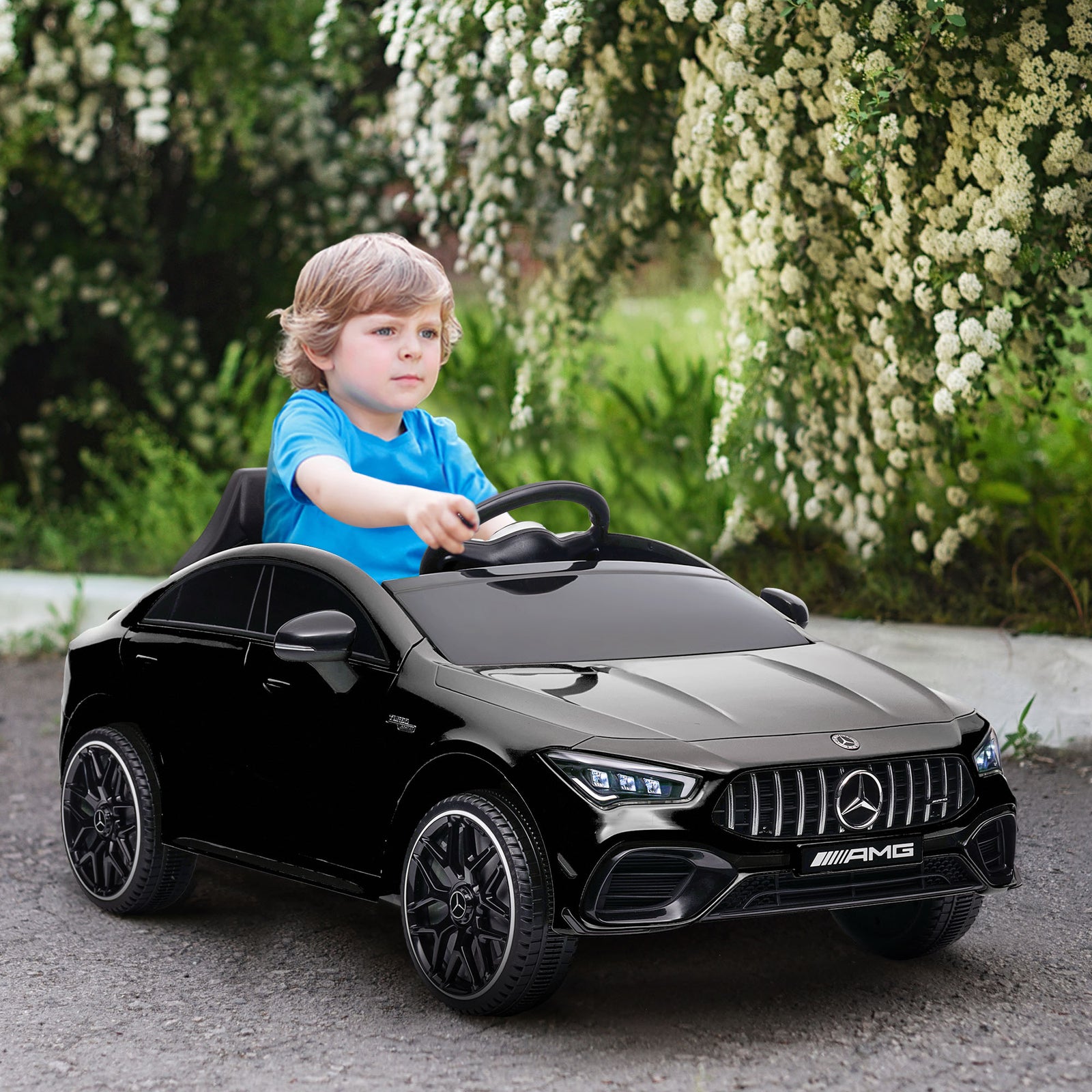 Aiyaplay Mercedes-amg Cla 45 Licensed 12v Ride On Car W/ Music | Black