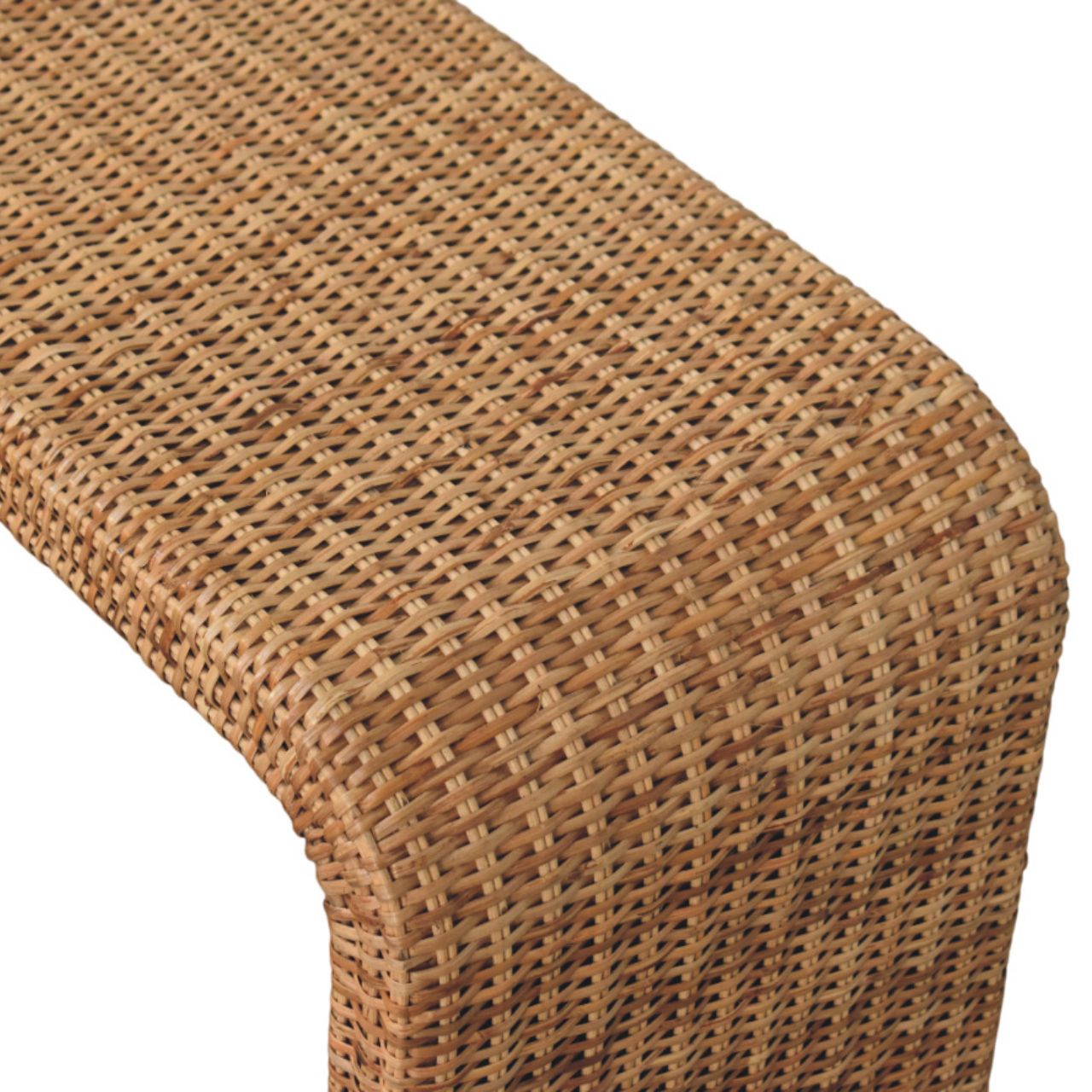 Artisan Furniture Solid Wood Rattan Weave Bench