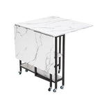 Breeins Folding Dining Table With Wheels And Storage Shelves