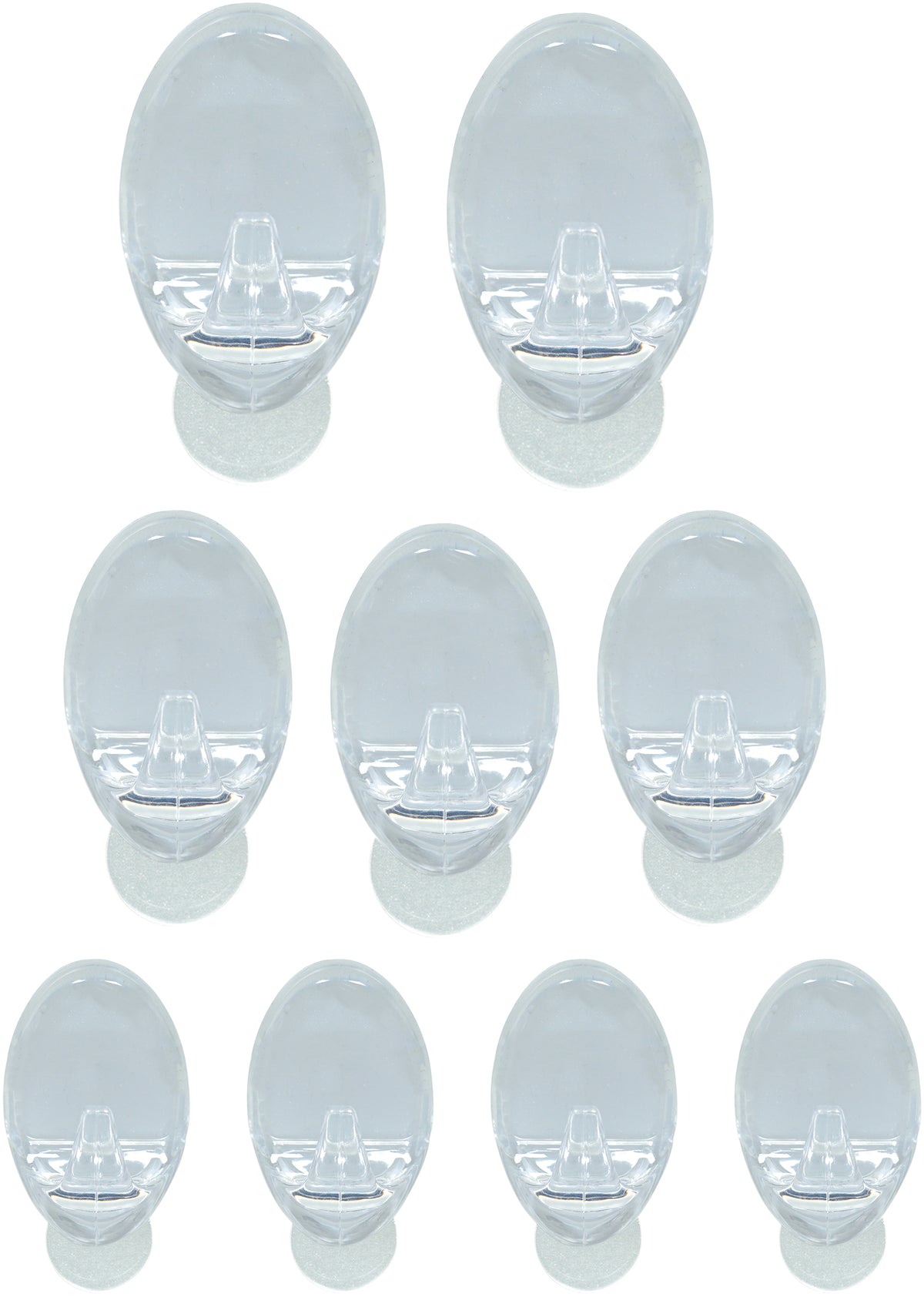 St Helens Assorted Self Adhesive Reusable Oval Shaped Plastic Hooks (pack Of 9)