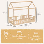 House-shaped Kids Bed Frame With Guard Rails For Boys Girls | Yellow
