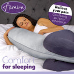 C Shaped Pregnancy Pillow, 140x65x20cm Shredded Memory Foam Full Body Maternity Cushion For Sleeping | C Shape | Light Grey