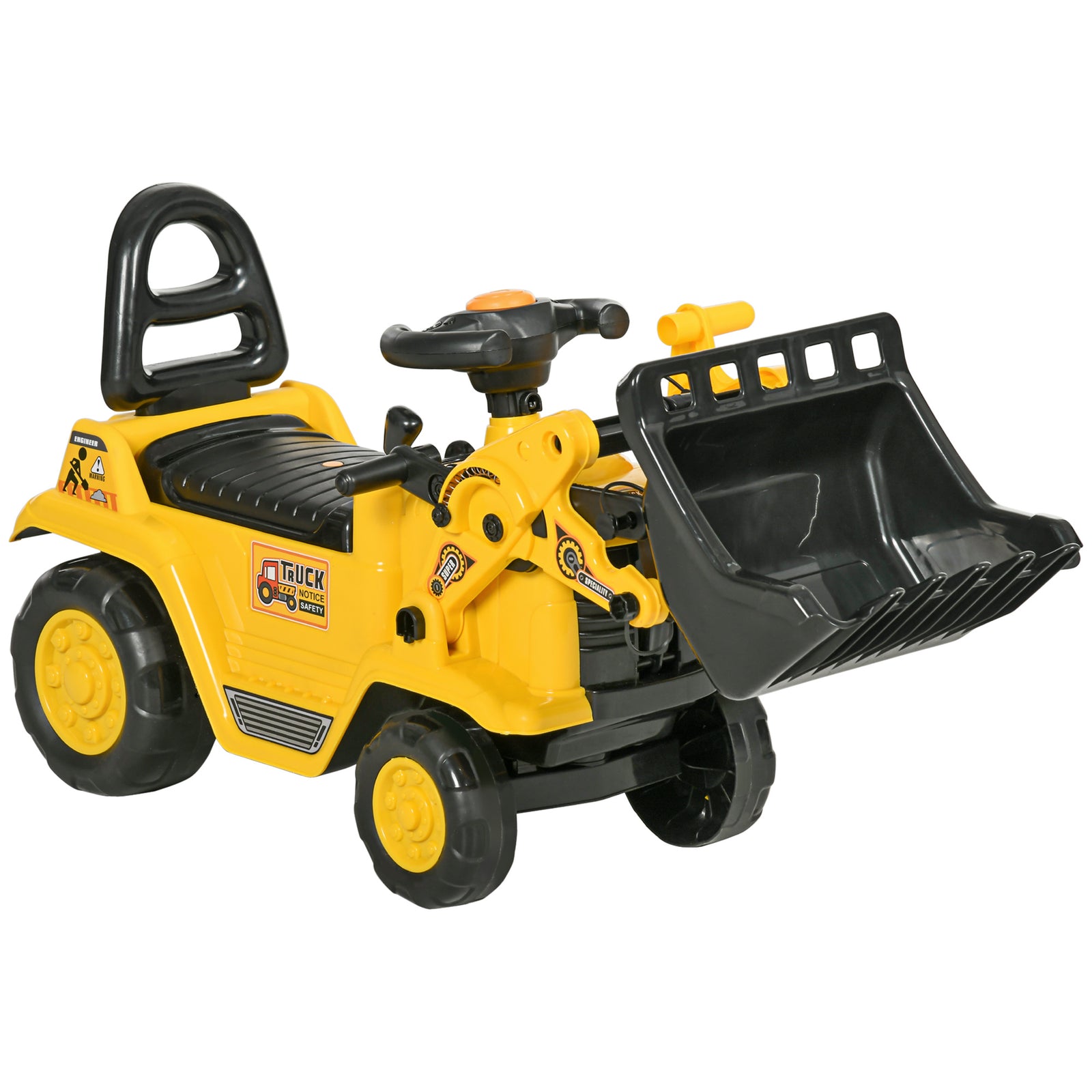 Ride-on Bulldozer Toddler Digger Excavator Scooter Storage Cart