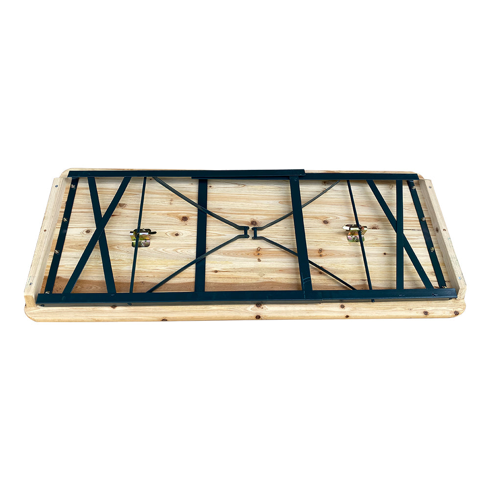 3 Pcs Picnic Table Set Rustic Wooden Folding Garden Benches Table Set