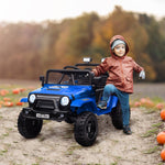 Kids Ride On Car, 12v Electric Truck W/ Suspension | Blue