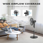 50w Pedestal Fan Adjustable Height Oscillating Standing Fan For Home Or Office