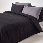 Egyptian Cotton Duvet Cover With Pillowcase, 200 Tc | Single | Black