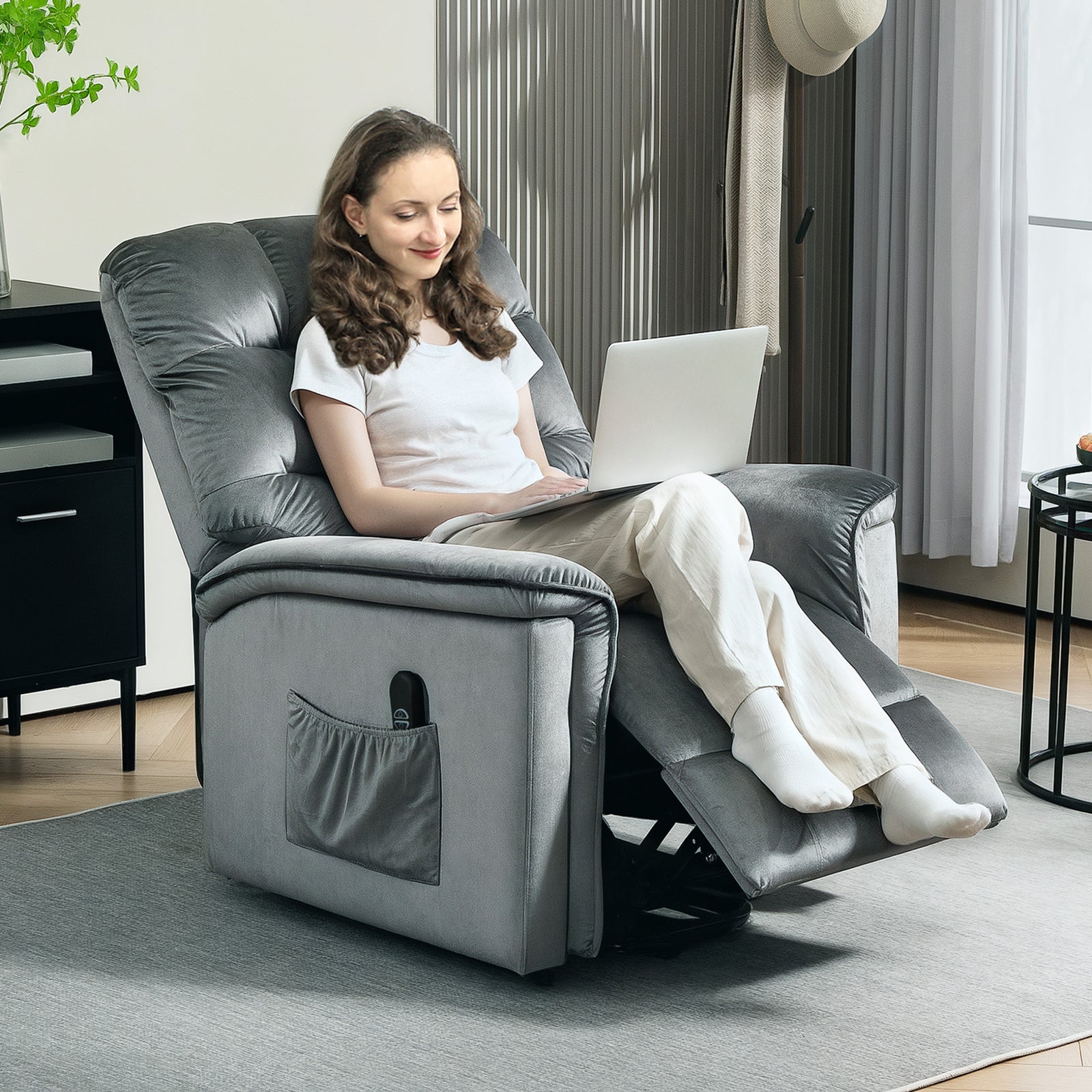 Power Lift Recliner Chair For Elderly W/ Remote Control | One Size | Gray