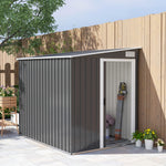 7 X 5ft Garden Shed W/ Foundation Lean To Metal Tool Shed