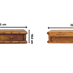 Bamboo Wall-mounted Console, 2 Drawers, Brown