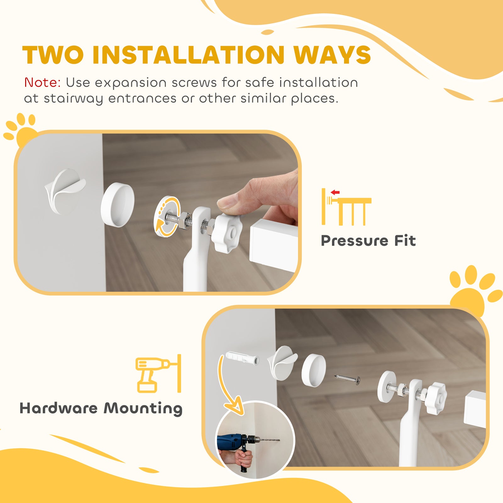 180cm Extra Tall Pet Gate Cat Gate With Narrow Gap, 76-104cm Wide