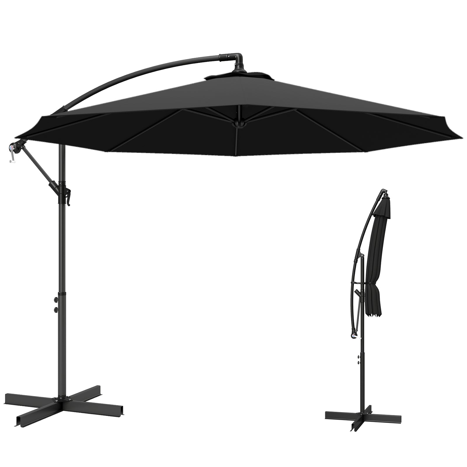 3(m) Banana Parasol Cantilever Umbrella Garden | Black