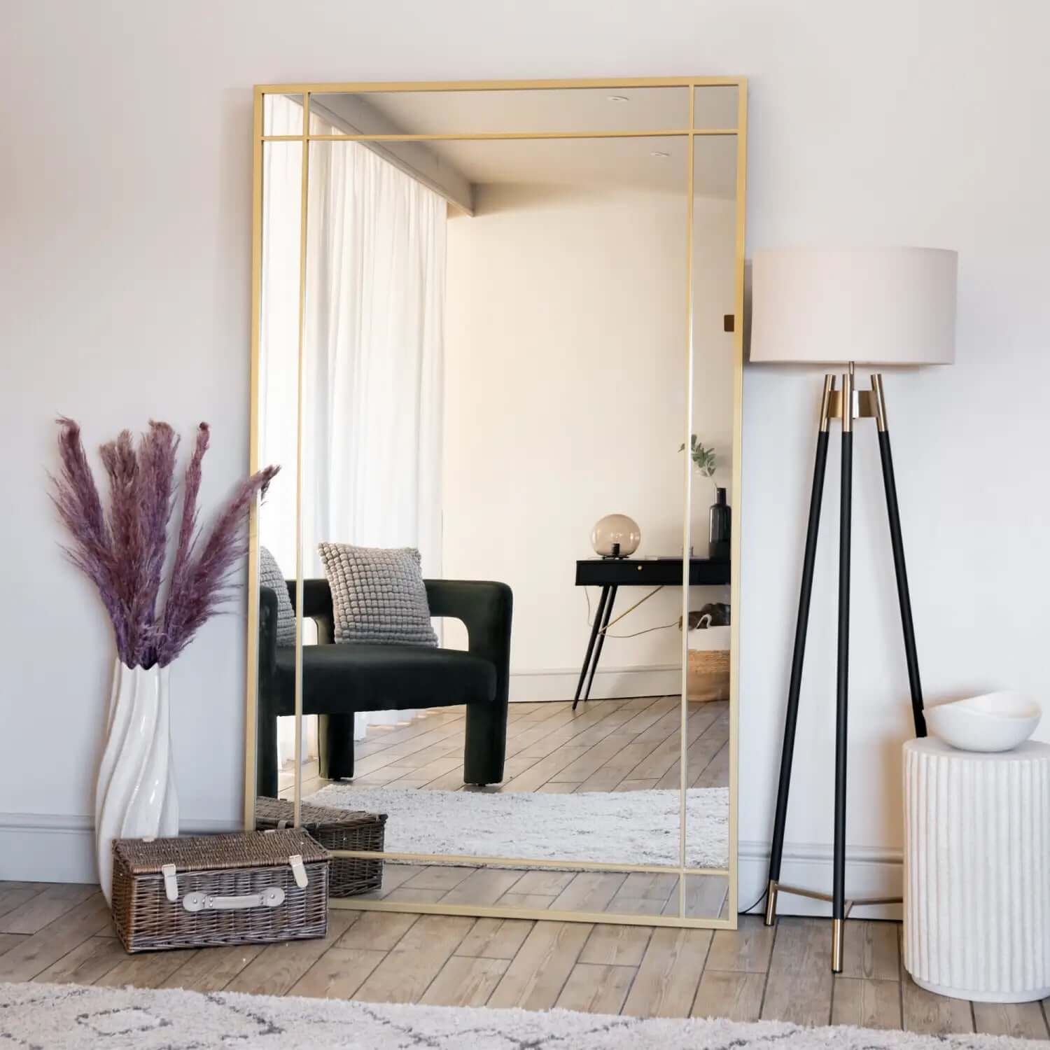 Aimi - Gold Metal Rectangle Window Mirror | 200cm x 120cm
