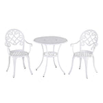 3pcs Garden Bistro Set Cast Aluminium Round Table /2 Chairs