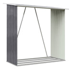 Garden Outdoor Metal Firewood Log Storage Shed | Grey