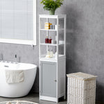 Bathroom Tall Storage Cabinet Organizer Tower W/ Door