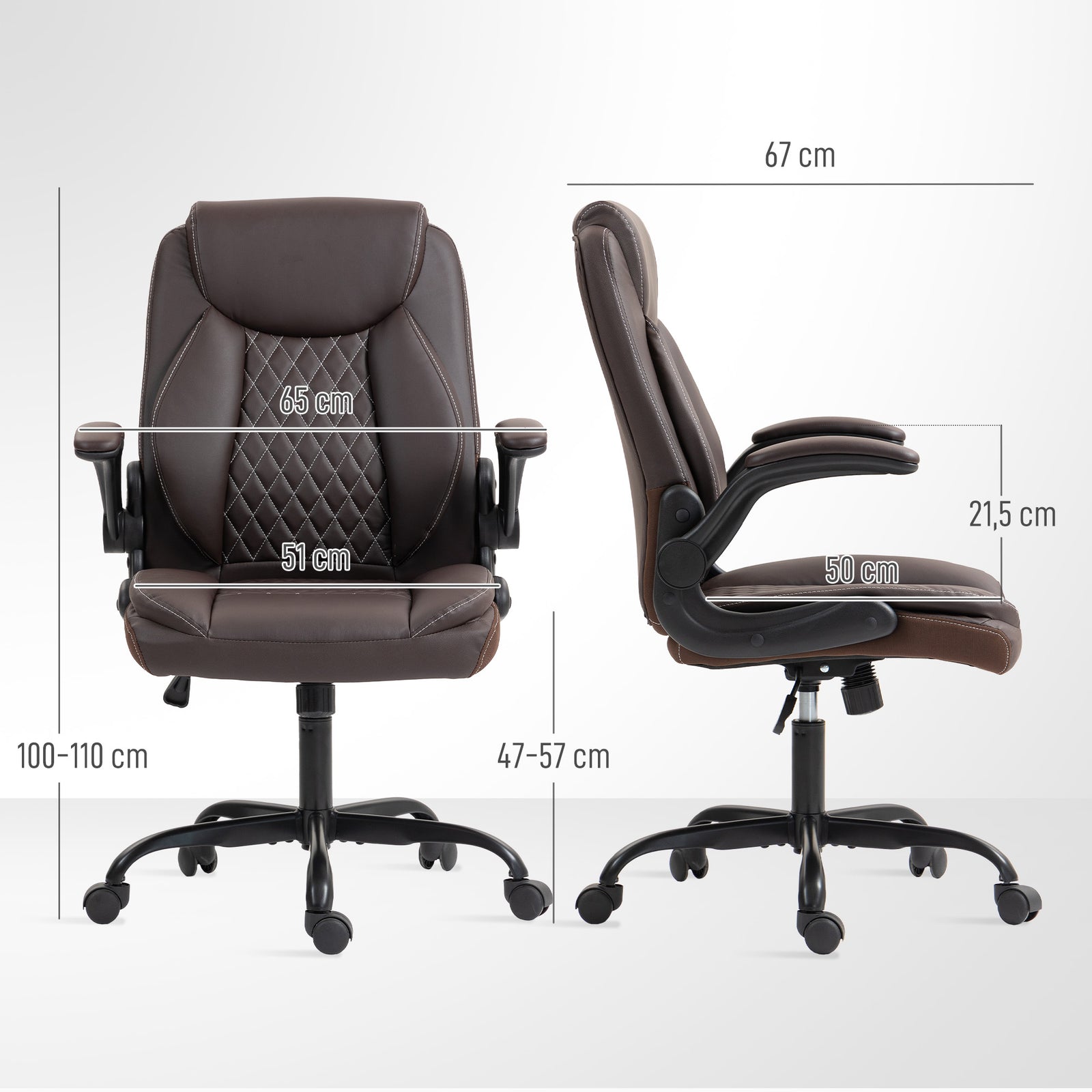 Office Chair, Thick Cushion | Brown