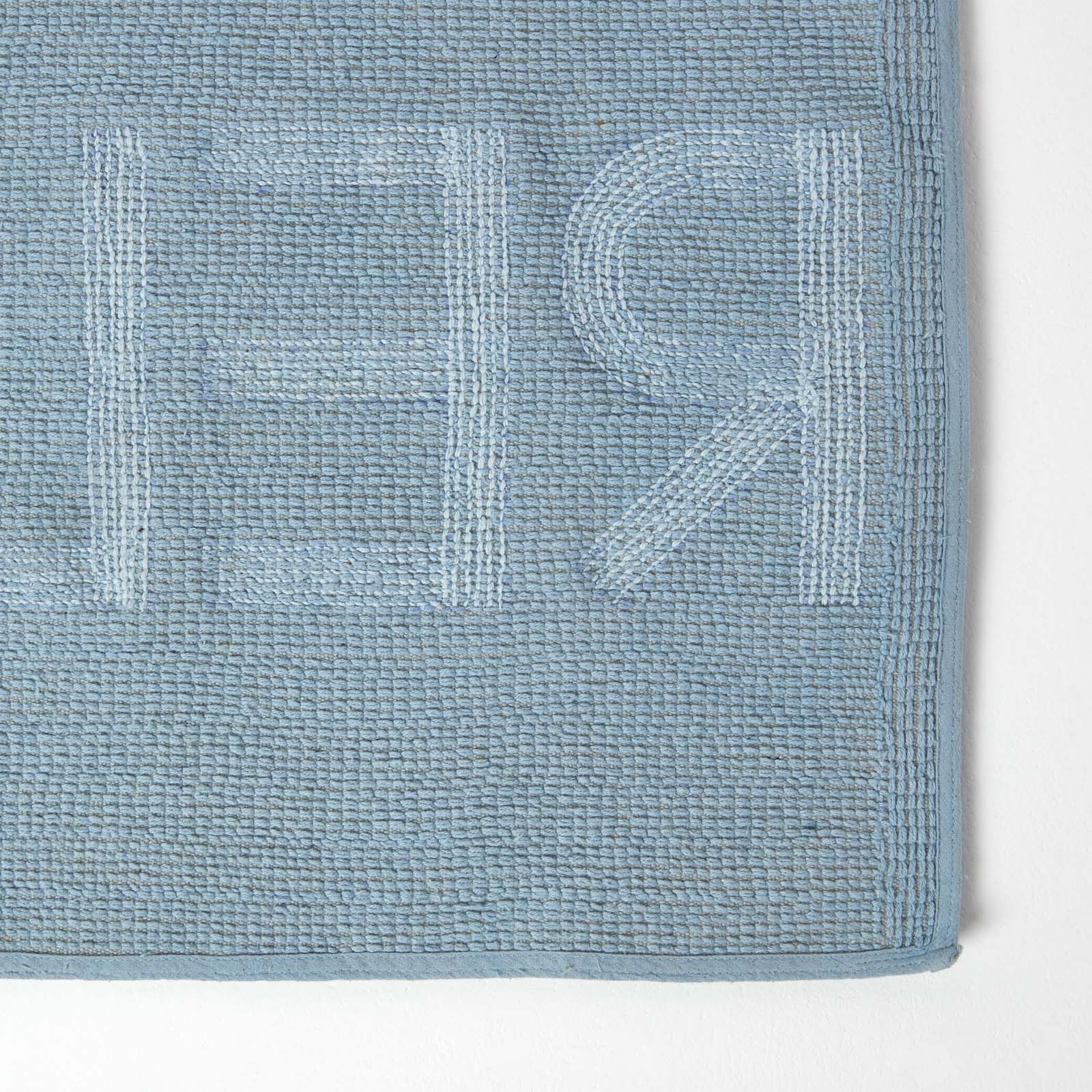 Relax Design Bath Mat 100% Cotton | 50 x 80cm | Blue & White