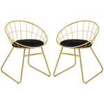 Metal Wire Dining Chairs With Cushion Back