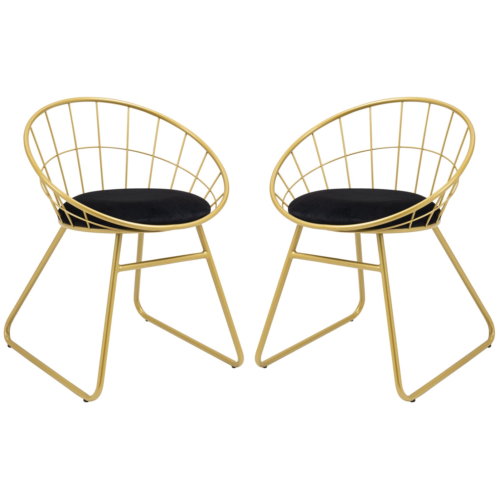 Metal Wire Dining Chairs With Cushion Back