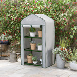 3-tier Mini Greenhouse W/ Pe Cover | White