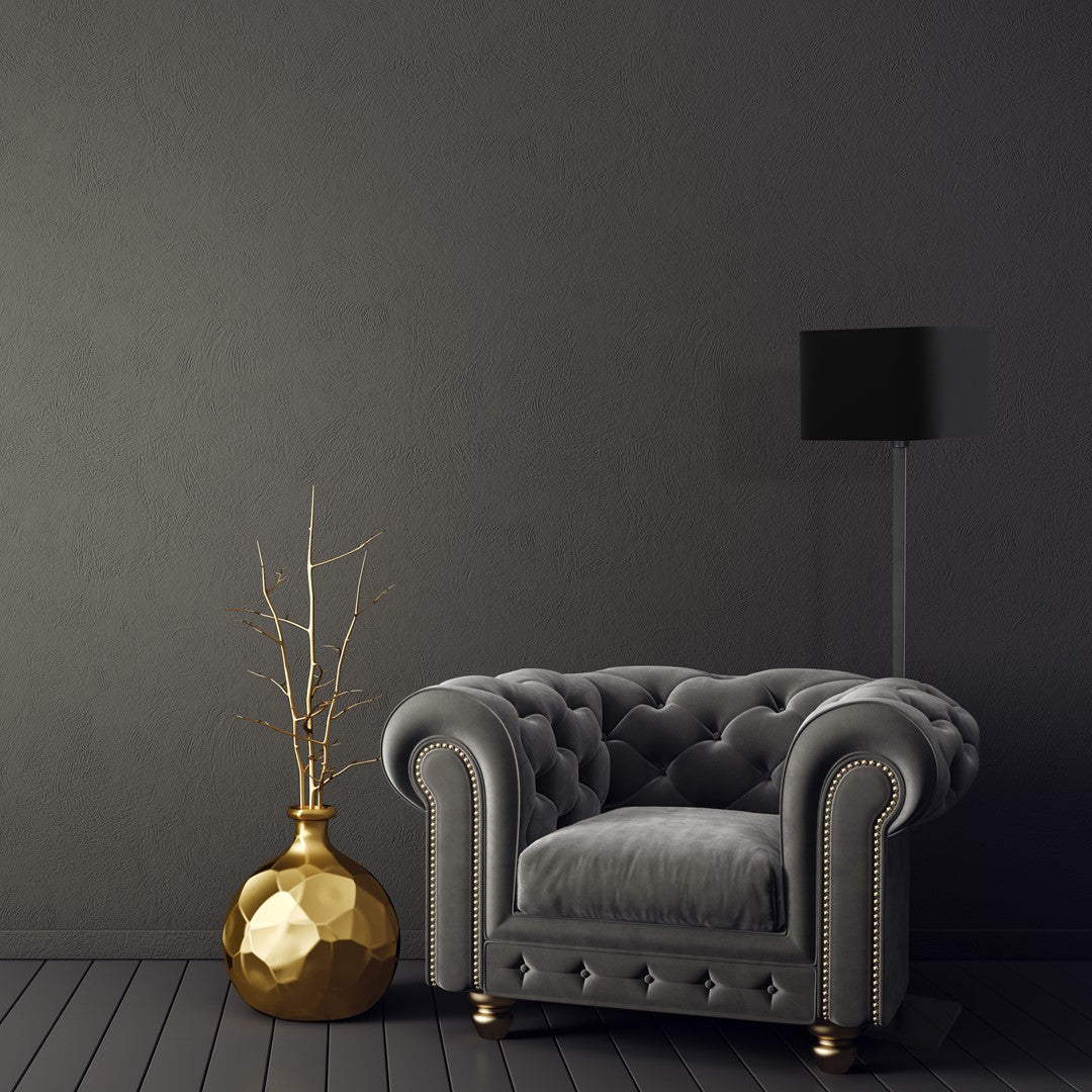 Napoli Floor Lamp Matt Black And Gold Hand Made High Quality Metal And Fabric Construction