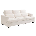 3-seater Chenille Upholstered Sofa With Pillows | Beige