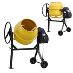 Electric Portable Cement Concrete Mixer With Wheels | 120l | Yellow