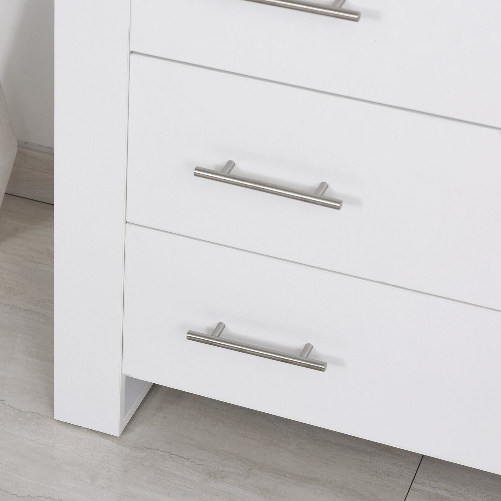 Chest Of 4 Drawers Home Storage Clothes Cabinet Metal Handle