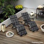 Garden Lounge Chair Cushions Set Of 2, 220gsm Fabric | Dark Gray