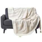 Cotton Rajput Ribbed Throw | 255cm x 360cm | Natural