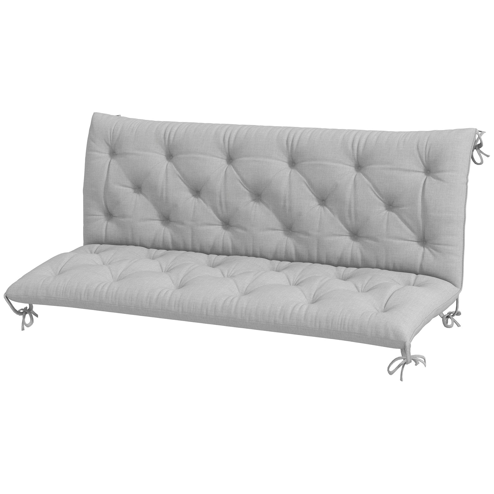 3 Seater Garden Bench Cushion Outdoor Seat Pad W/ Ties