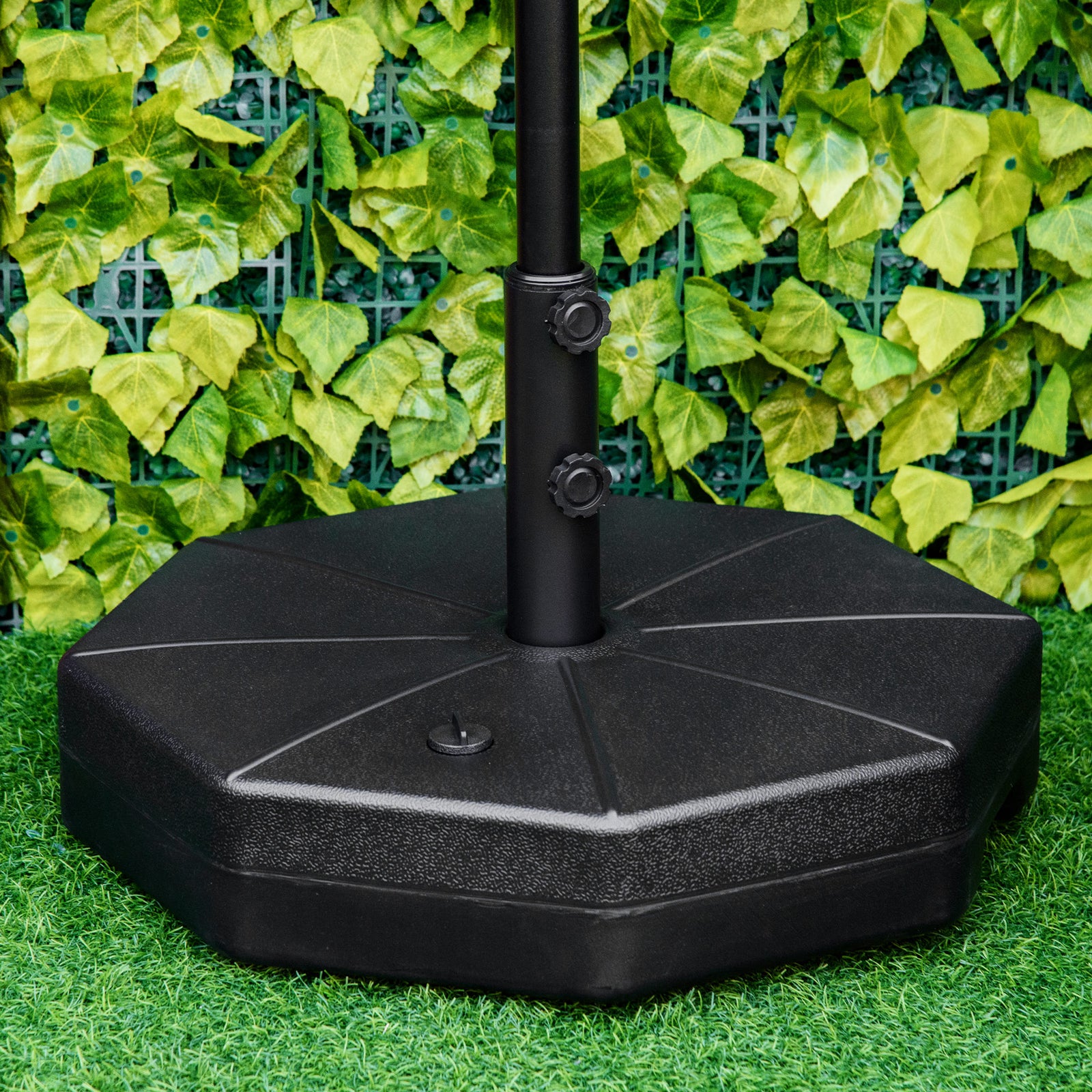 Octagonal Parasol Base Umbrella Stand, Black